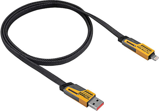 Akyga Равен USB към Type-C / Lightning кабел Сив 1m AK-USB-57
