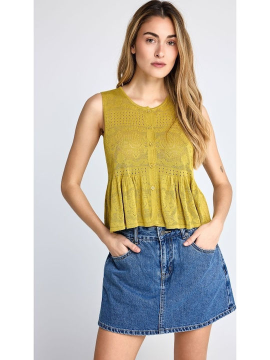 Funky Buddha Women's Sleeveless Blouse Lemongra...