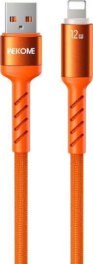 WK Cablu LED USB-A la Lightning 12W Portocaliu 1.2m