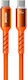 WK LED USB 2.0 Cable USB-C Male - USB-C 65W PD Orange 1.2m