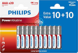 Philips Power Baterii Alcaline AA 1.5V 20 Bucăți