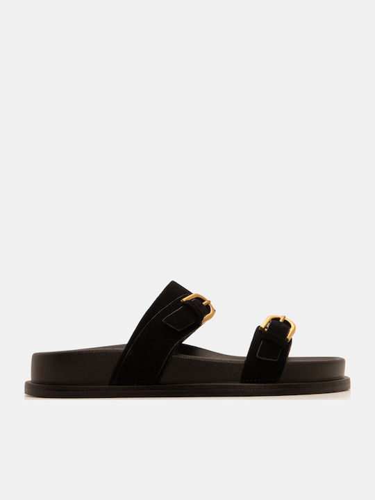 Luigi Γυναικεία Σανδάλια Flatforms Μαύρα