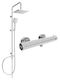 Mexen Duschsäule mit Wannenbatterie Silbern