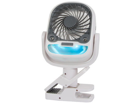 Ventilator Umidificator 2 În 1 Zola Birou Wireless Rotire 360° 3 Viteze Funcție Iluminare Cu Clema Suport Birou 25 X 12.5 X 12.5 Cm Alb