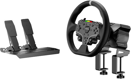 MOZA R3 Bundle R3 Base + ES Wheel + SR-P Lite Double + R3 Table Clamp Lenkrad mit Pedalen für PC