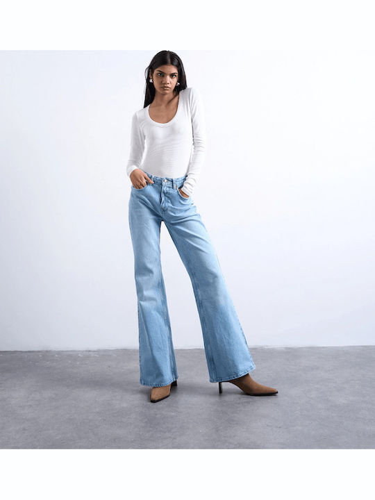 Women's Flared Jean Pants Mid Rise