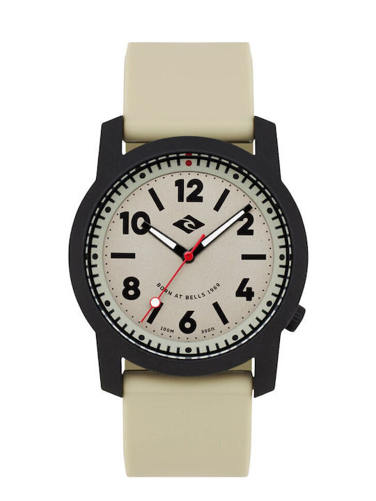 Rip Curl Cambridge Silicone 2.0 Ceas Barbatesc cu Baterie cu Curea din Cauciuc Bej