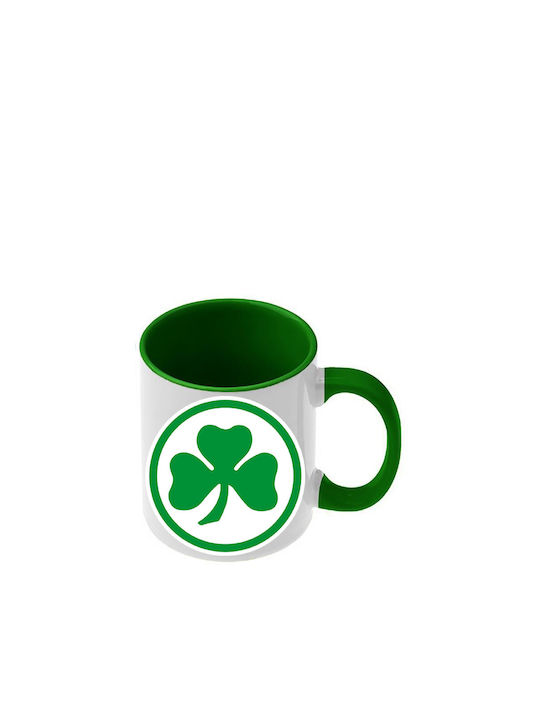 Cană Panathinaikos PAO Mâner Verde Închis Interior