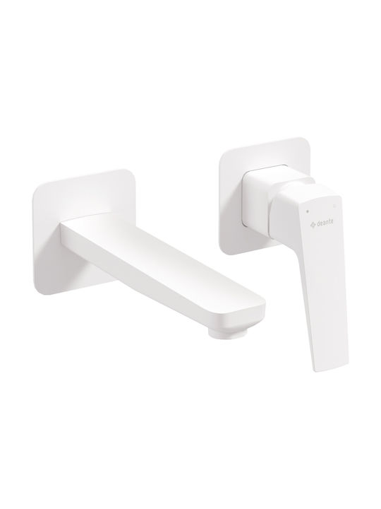 Deante Eingebaute Wasserhähne Mixer & Mundstück-Set für Waschbecken Weiß