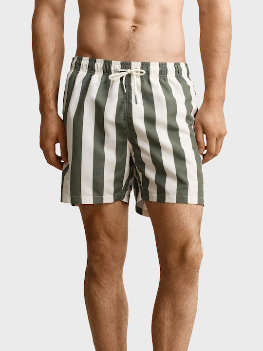 Gant Swim Ανδρικό Μαγιό Σορτς Πράσινο με Ρίγες
