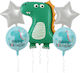 Set 5 Baloane Rotunde Zi De Naștere Dinozauri Folie Multicolore