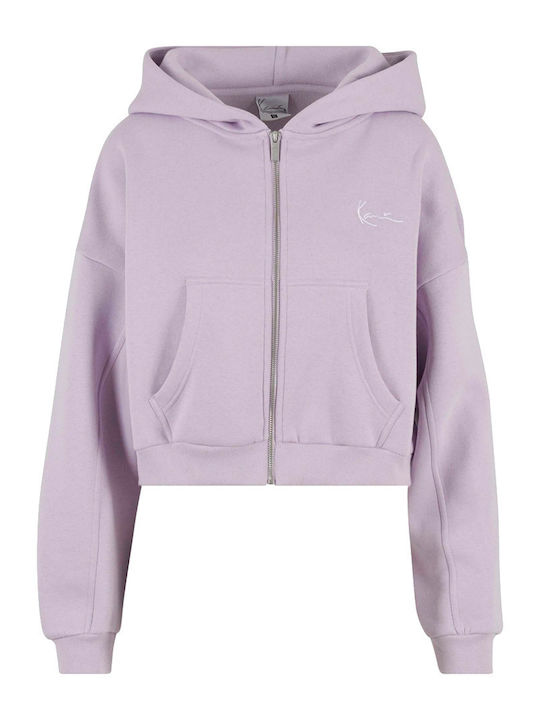 Chest Signature Women's Hooded Sweatshirt Cardigan Lilac