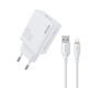 WK Φορτιστής με Θύρα USB-A και Καλώδιο Lightning 12W Quick Charge 3.0 Λευκός (WP-U76)