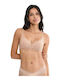 Beige Bra with Light Padding without Underwire