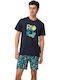 Vamp Summer Men's Cotton Blue Pyjamas