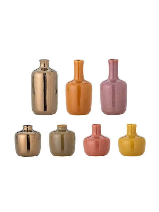 Bloomingville Bloomingville Set Dekorative Keramikvasen Mehrfarbige Maien 14cm 7 Stück