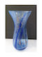 Bohemia Dekorative Vase Glas Blau Y31cm