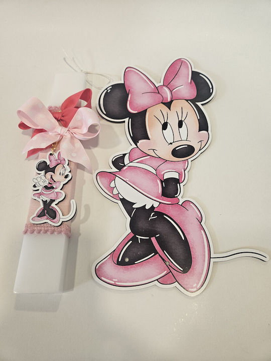 Πρωτότυπη Πασχαλινή Λαμπάδα Minnie Mouse Καδρακι Μπρελόκ