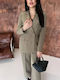 Damen Khaki Set mit Hochgebirge Gummibandhose in Loose Passform