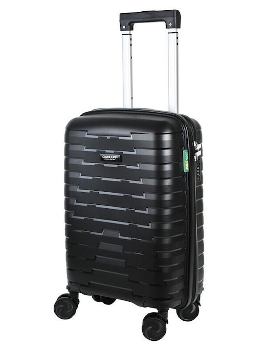 Colorlife Cabin Travel Suitcase Black with 4 Wheels