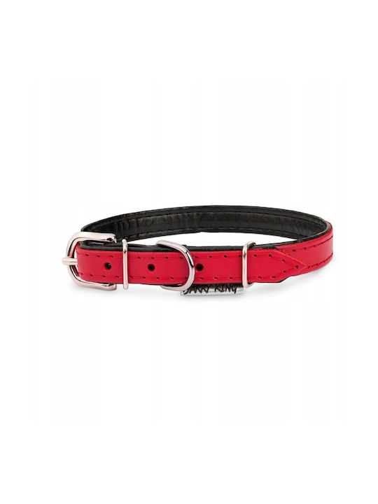 Leather Dog Collar Red Black M-l 16mm/45cm Leather Dog Collar Red Black M-l 16mm/45cm