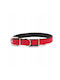 Leder Hundehalsband Rot Schwarz M-l 16mm/45cm