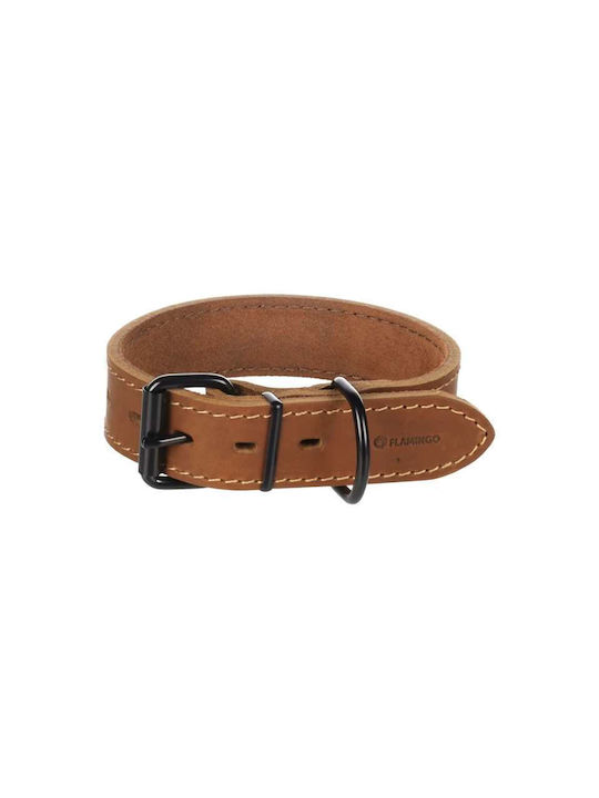 Flamingo Κολάρο Σκύλου Collar Montana Leather Wide Cognac L 45-55cm 40mm