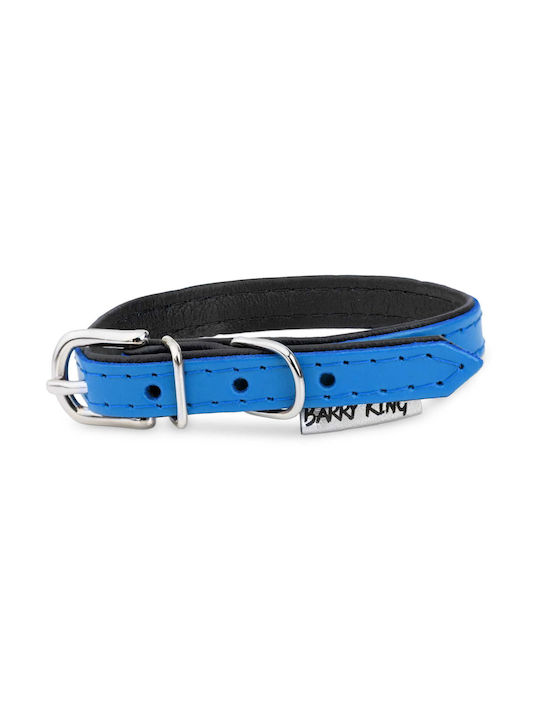 Leather Dog Collar Blue Black M-l 16mm/45cm Leather Dog Collar Blue Black M-l 16mm/45cm