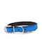 Leather Dog Collar Blue Black M-l 16mm/45cm