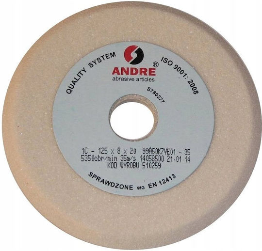 Andre Profiled Grinding Wheel 125mm X 8mm X 20mm 99a60k7ve01-35 White "type 1c"
