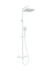 Deante Adjustable Shower Column with Bathtub Mixer White