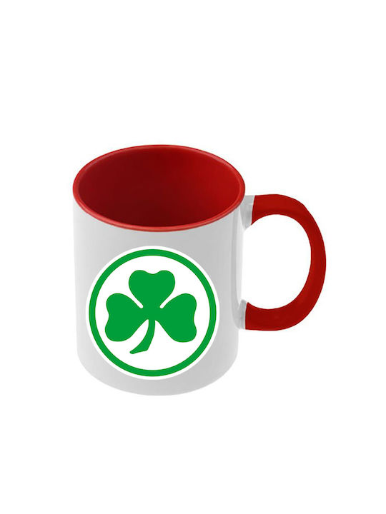 Cană Panathinaikos PAO Roșie Mâner Interior