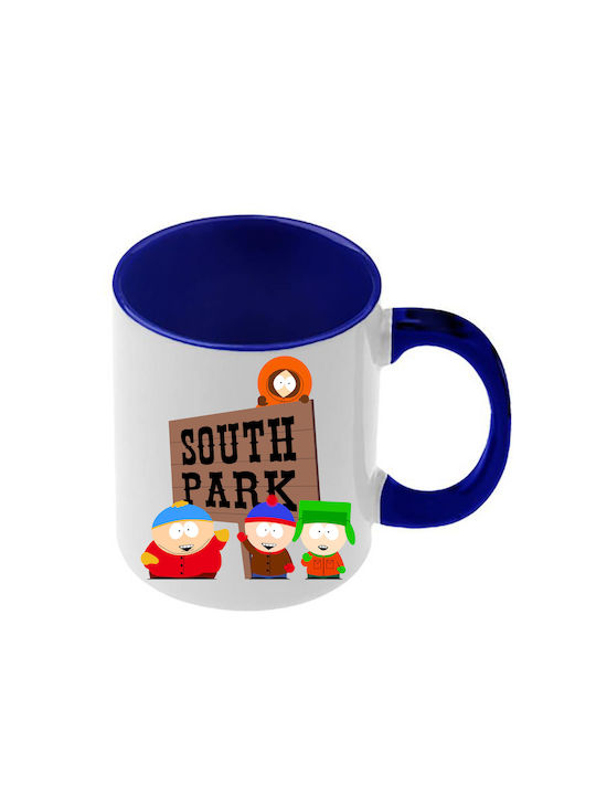 South Park Mug Dark Blue Handle Interior