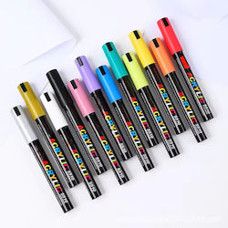 Markeri Acrilici Multicolor Set 12 Bucăți Markeri Acrilici Multicolor Set 12 Bucăți