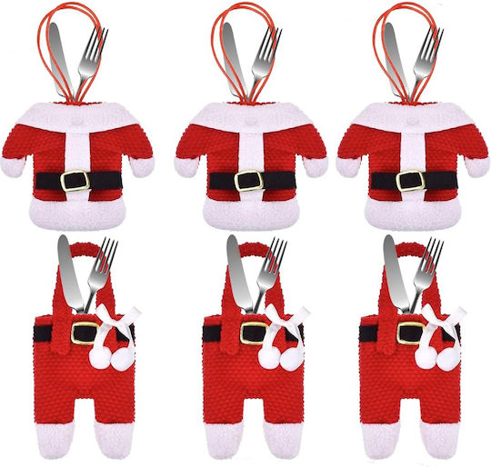 Set Christmas Case for Cutlery Santa Clauses 6 Pieces