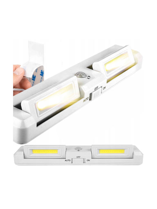 Lampă Led Cu Senzor De Mișcare 1w 4000k Alb Neutru Rază De Detecție 3-5 M Unghi 90° Autoadeziv 22 X 4.5 X 2.2 Cm Alb
