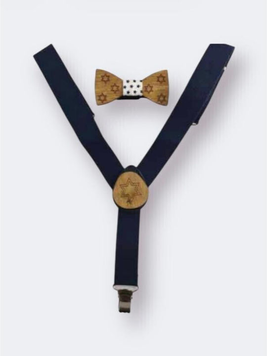 Blue Bonjour Bebe Set Suspenders Bow Tie Blue Polka Dot Bonjour Bebe