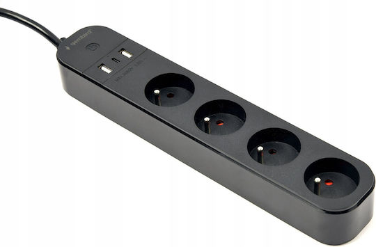 Gembird Steckdosenleiste 4 Steckdosen mit USB-A