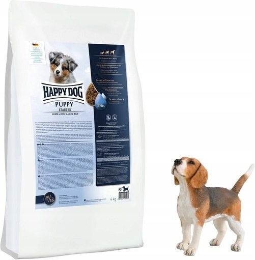 Happy Dog 4kg Ξηρά Τροφή για Κουτάβια με Αρνί και Ρύζι