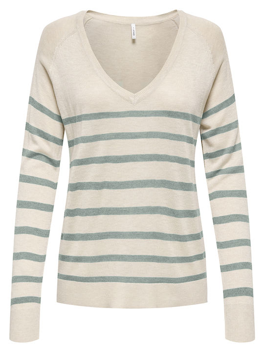 Only Damen Langärmeliges Pullover mit V-Ausschn...