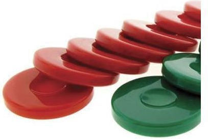 Set Kunststoff-Damespiel & Würfel für Backgammon Weiß 30 Stück 1036A