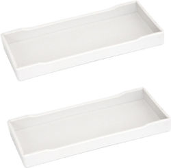 Set 2 Rectangular Organizers Hotel Supplies 20x10x1.9cm White Color Set 2 Rectangular Organizers Hotel Supplies 20x10x1.9cm White Color