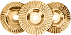 Set 3 Discuri De Tăiere Pentru Prelucrarea Lemnului Zola Concave Plate Conice Model 100 Mm Diametru Disc 15000 Rpm Aurii
