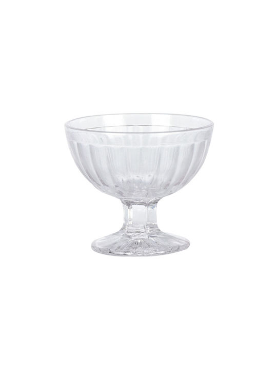 Serving Bowls Ice Cream Round Glass Transparent Diameter 10cm 3 Pieces