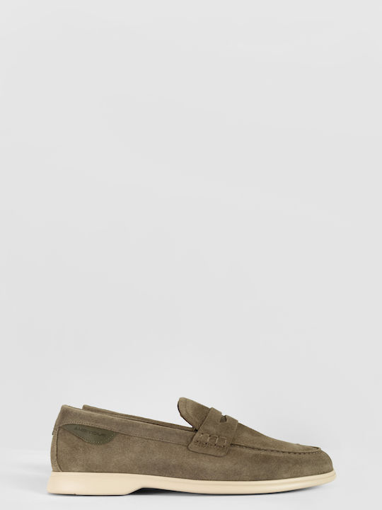 Suede Ανδρικά Loafers σε Πράσινο Χρώμα