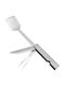 3 1 Frying Tongs Stainless Steel Knife Fork Folding Portable Bbq Tool Set Combination