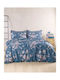 Rythmos Springtime Nova Σετ Σεντόνια King Size με Λάστιχο 230x260+25εκ. Navy Μπλε (4τμχ)