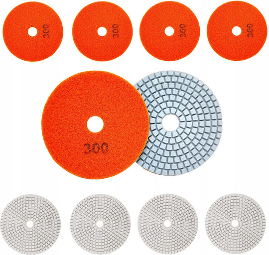 Set 10 Discuri De Șlefuire Diamantate Polizare Șlefuire Zola 80 Mm Diametru 300 Granulație Prindere Velcro Plăci Piatră Ceramică Marmură Plăci Acoperiș Teracotă Utilizare Uscată Umidă Porto
