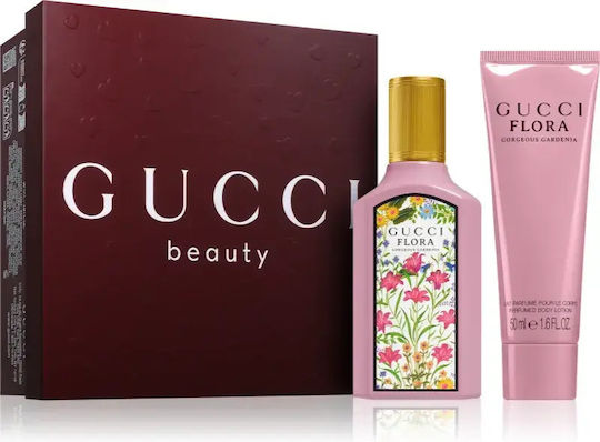 Gucci Flora Gorgeous Gardenia Set Pentru Femei cu Loțiune de Corp