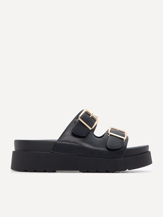 Luigi Sandale Casual Damă Flatforme Negre